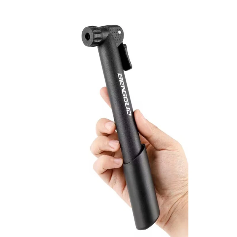 

Portable Mini Bicycle Pump American French Air Nozzle Manual Inflator 80PSI Black Color
