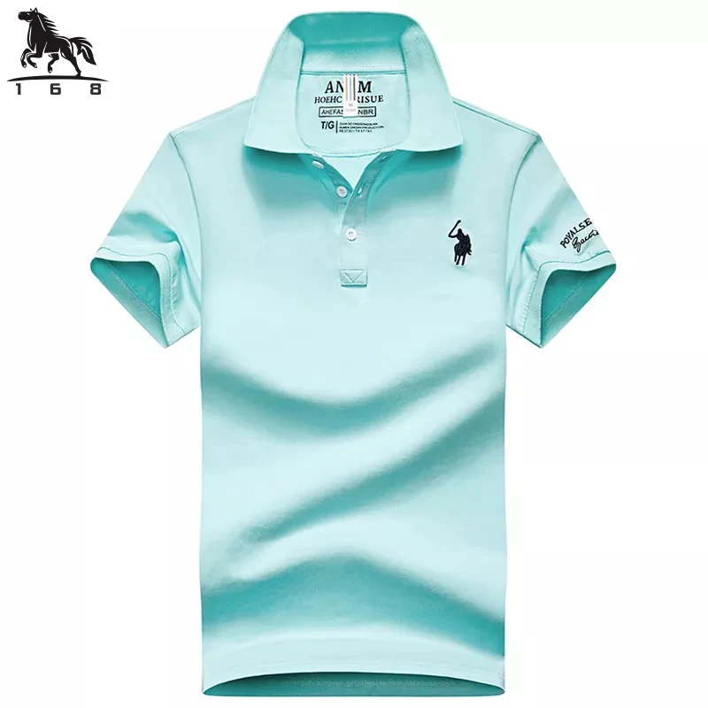

polo shirt men summer new high quality cotton Men's Short sleeve Solid color embroidery mens Business casual polo shirt 4XL 8636
