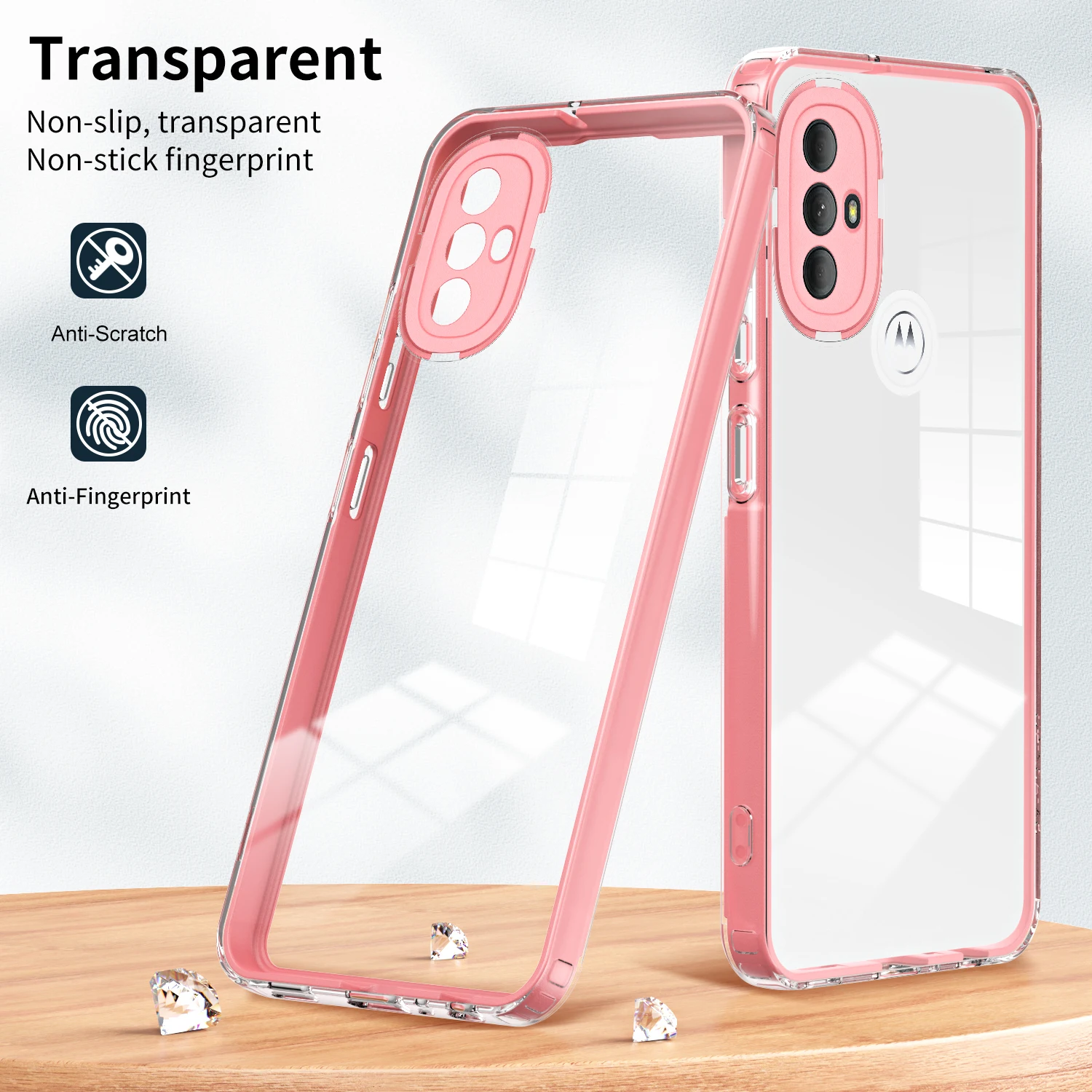 

3 IN 1 Frame Clear Case for Motorola Moto G Power 2022 Luxury Armor Shockproof Soft Silicone Edges Hard Phone Cover MotoGPower