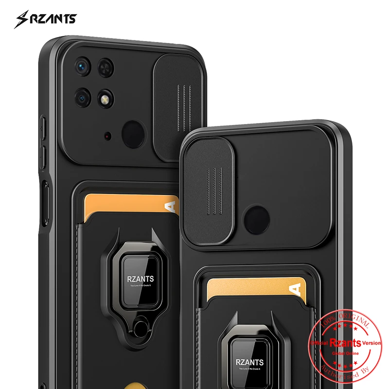 

Rzants For Xiaomi Redmi 10C Poco C40 Case[Bison]Push-pullcard card cover Phone Case