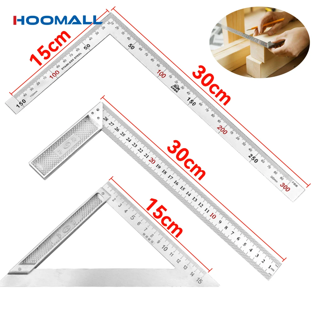 

L Square Ruler Measuring Layout Tool Stainless Steel Square 90 Degrees Triangular High Precision For Building Framing Gauges