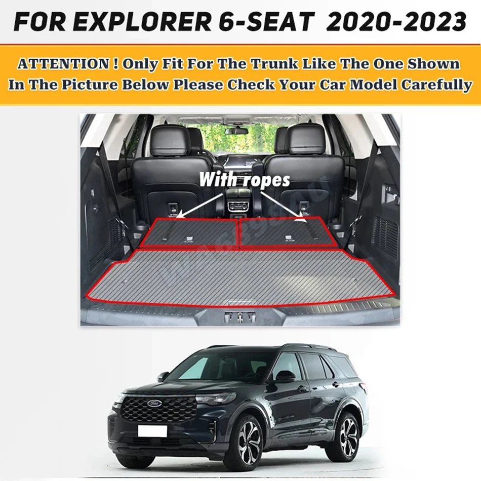 Высококачественный кожаный коврик в багажник автомобиля для Ford Explorer 6-Seat 2020 2021 2022
