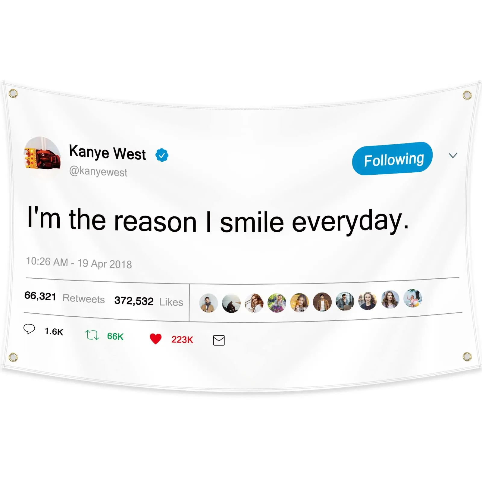 

Kanye гобелены с флагом I'm the причина I Smile каждый день смешной постер яркий цвет вечерние гостиной вечеринки цифровая печать подарок кровать
