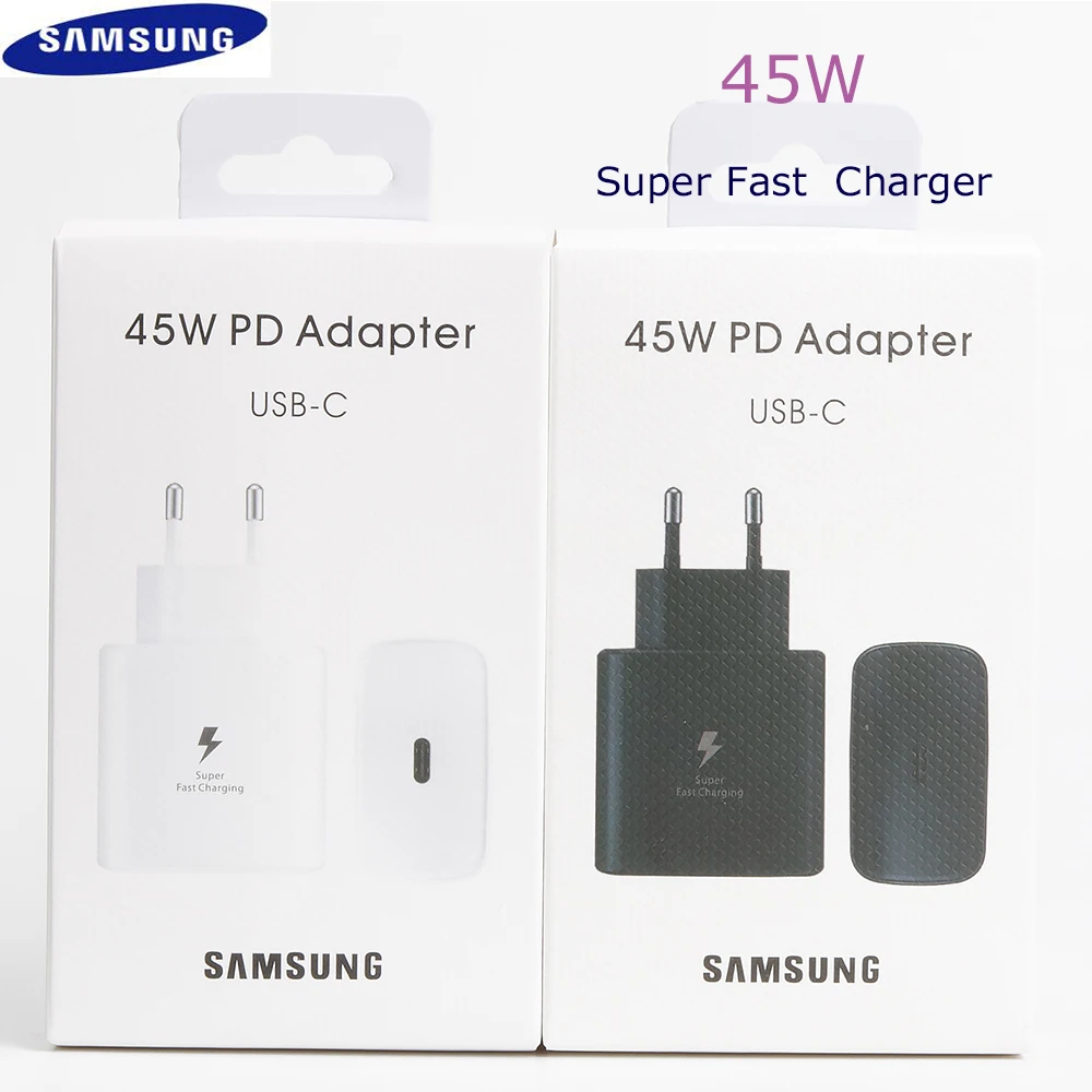 

Samsung Original 45W Super Fast Charger Double Type-C Cable For Galaxy Note 10 Plus Note 10+ 5G USB C Fast Charging Wall Charger