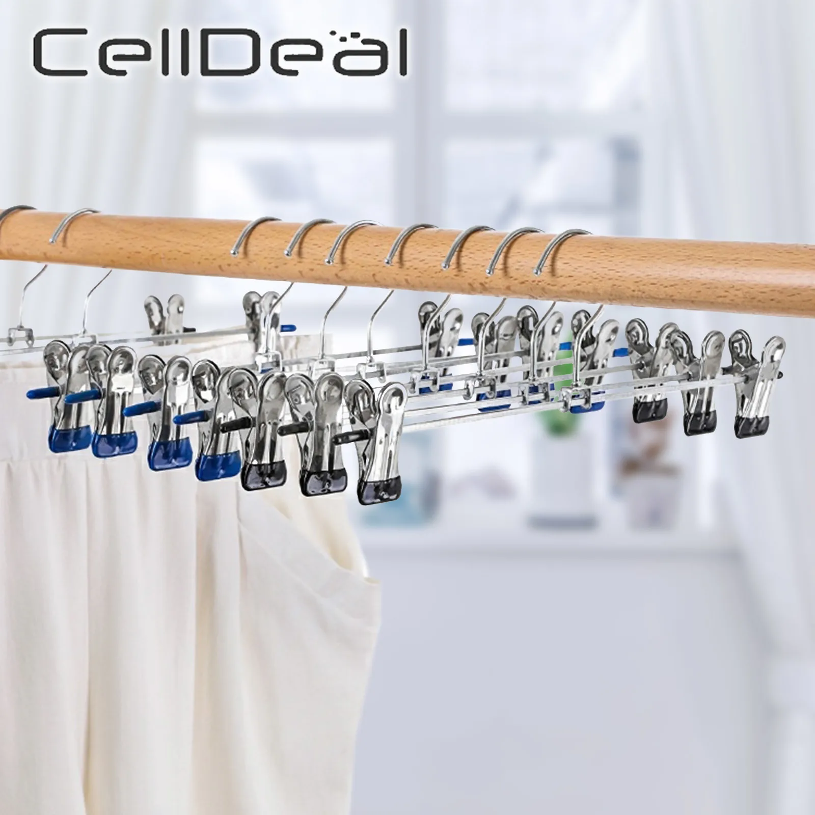 

1/10/20 Pcs Anti-Slip Stainless Steel Trouser Hangers Coat Hangers Skirt Clip Garment Clothes Hanger Trousers Rack Clip
