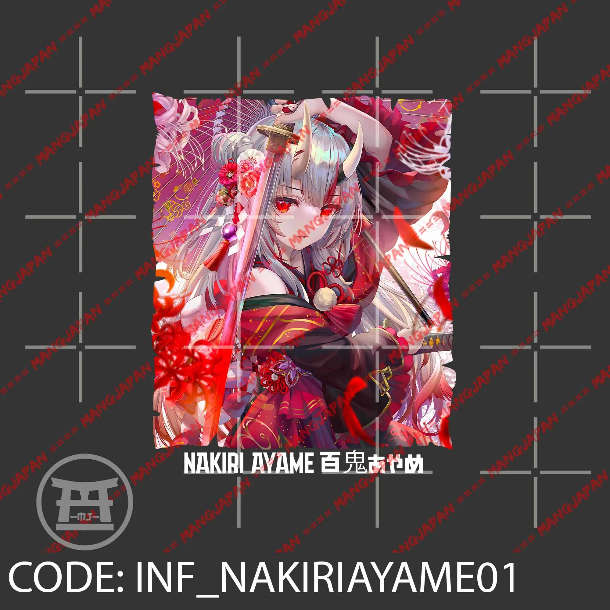 Футболка distroanime vtuber NAKIRI AYAME OJOU - HOLOLIVE JPN 100% чесаная 30s