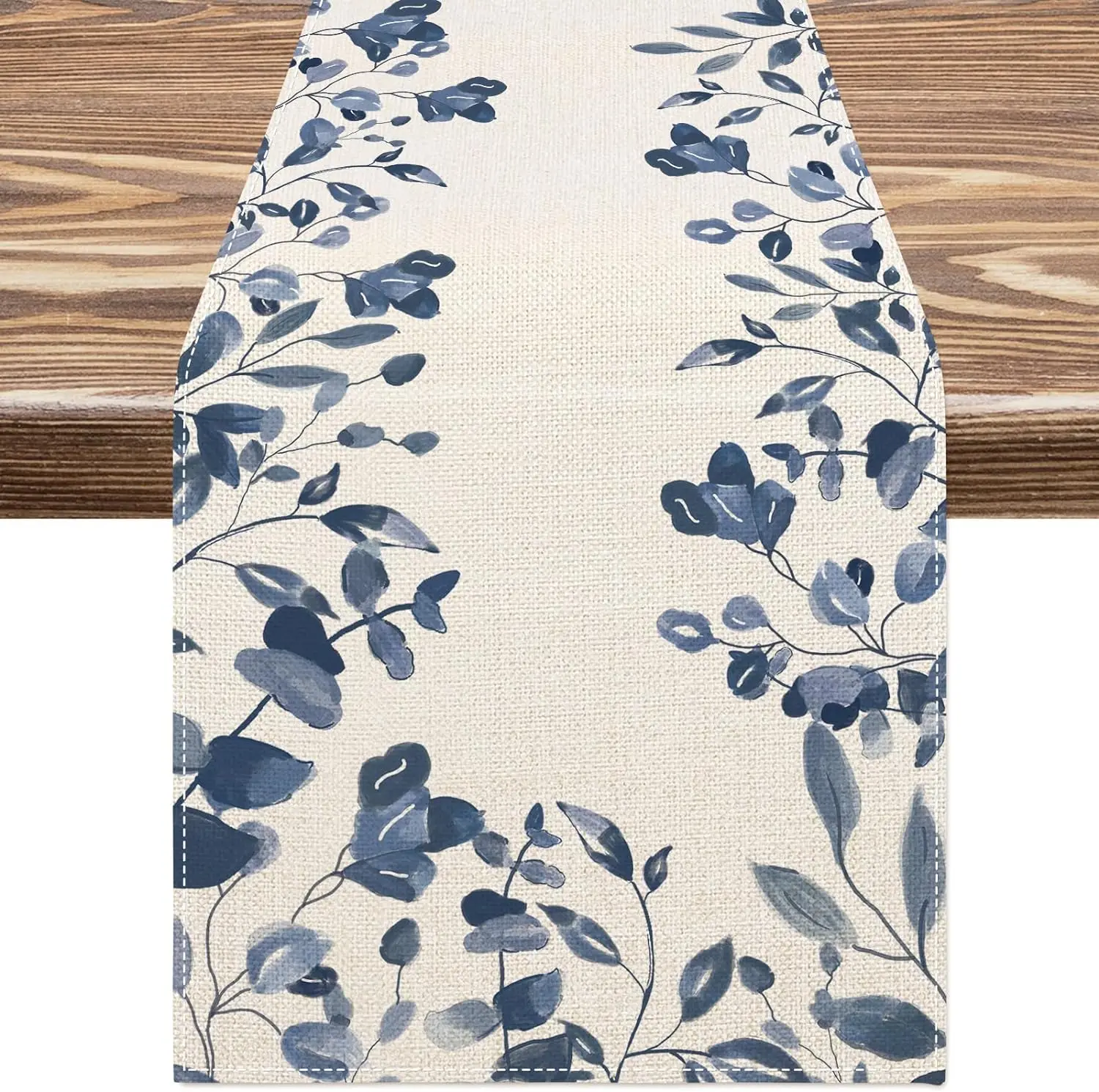 

Льняная дорожка для стола Blue and White Watercolor Plants