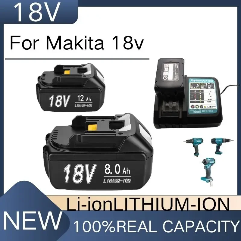 12000mAh Latest BL1860 18V Lithium Rechargeable Battery for Makita 18v BL1840 BL1850 BL1830 BL1860B LXT 400 194204-5