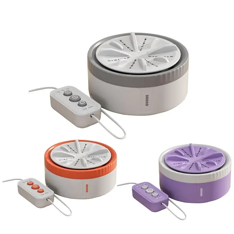 

Mini Washing Machine Ultrasonic USB Powered Automatic Laundry Machine With Bottom Suction Cups Household Compact Turbine Washer