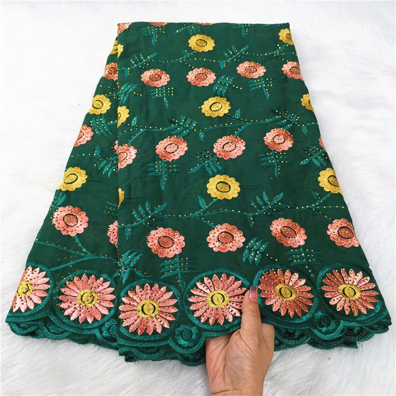

5 yard Swiss lace fabric heavy beaded embroidery African 100% cotton fabrics Swiss voile lace popular Dubai style 9L06194