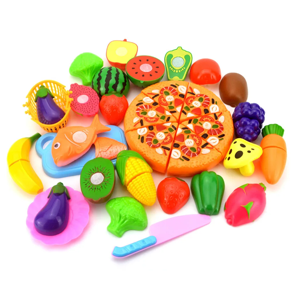 

Детская кухня пицца фруктовый игрушечный набор пластиковые ролевые игры еды детские развивающие игрушки случайный цвет