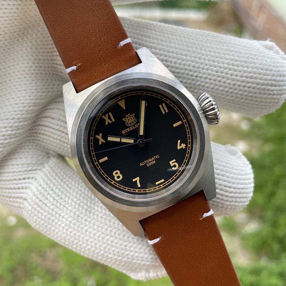 Steeldive мужские автоматические часы 39 мм пилот военные механические наручные 20ATM