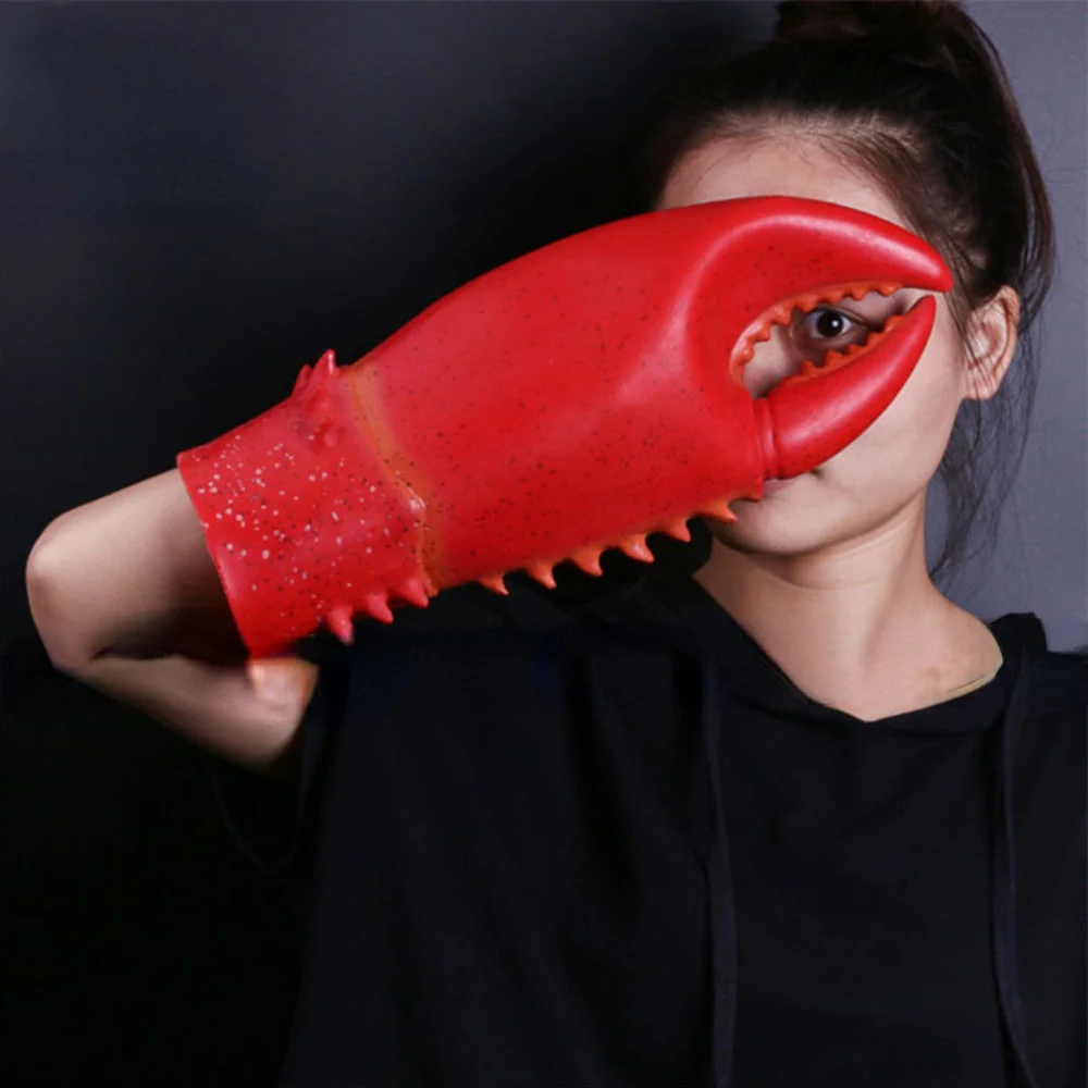 

1 пара, забавные латексные варежки с крабом