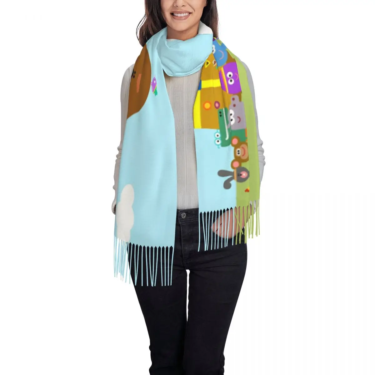 Женский шарф с кисточкой H-Hey D-Duggees большие мягкие искусственные подарки шарфы из