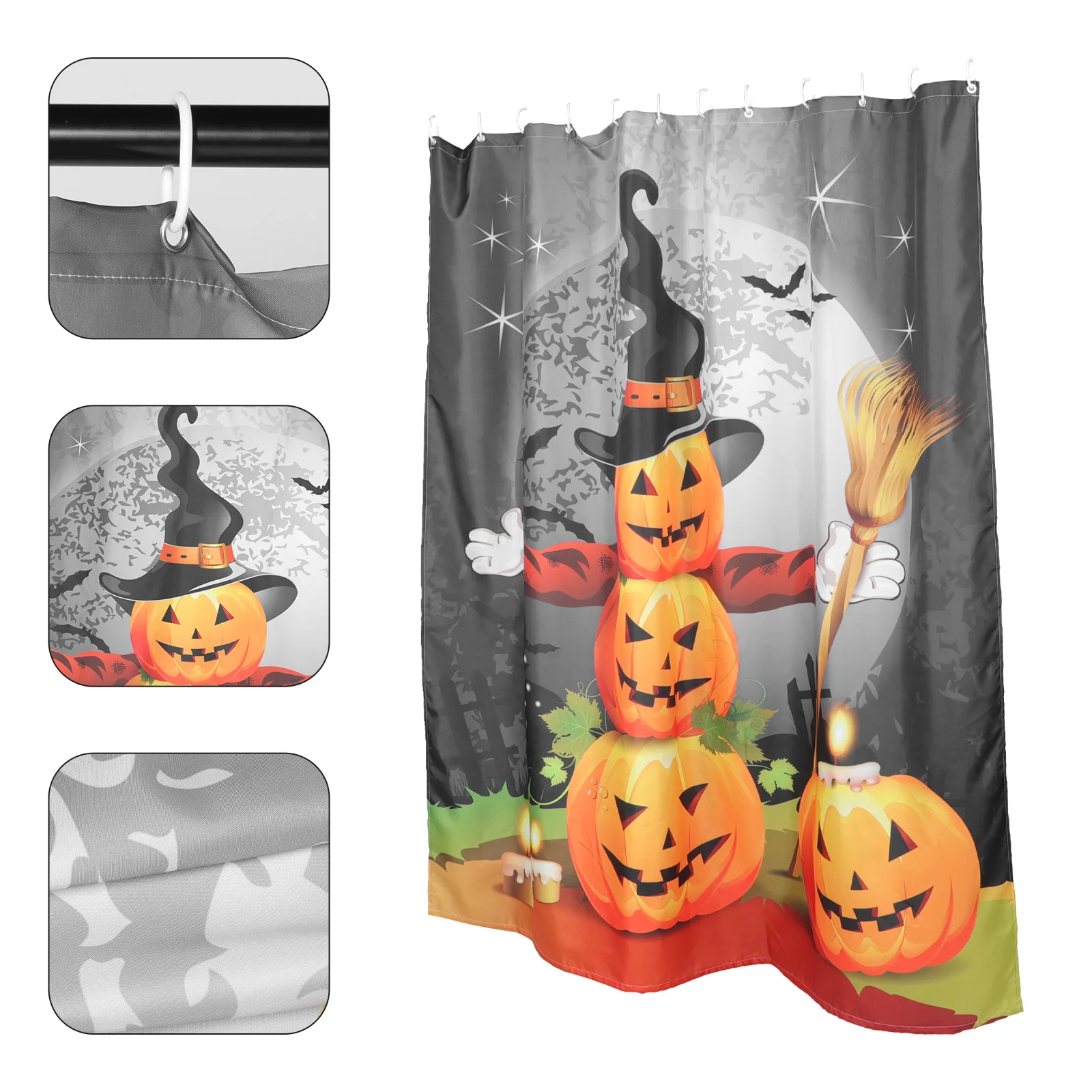 

1 комплект душевой занавески с изображением тыквы, дизайнерская душевая занавеска с изображением тыквы