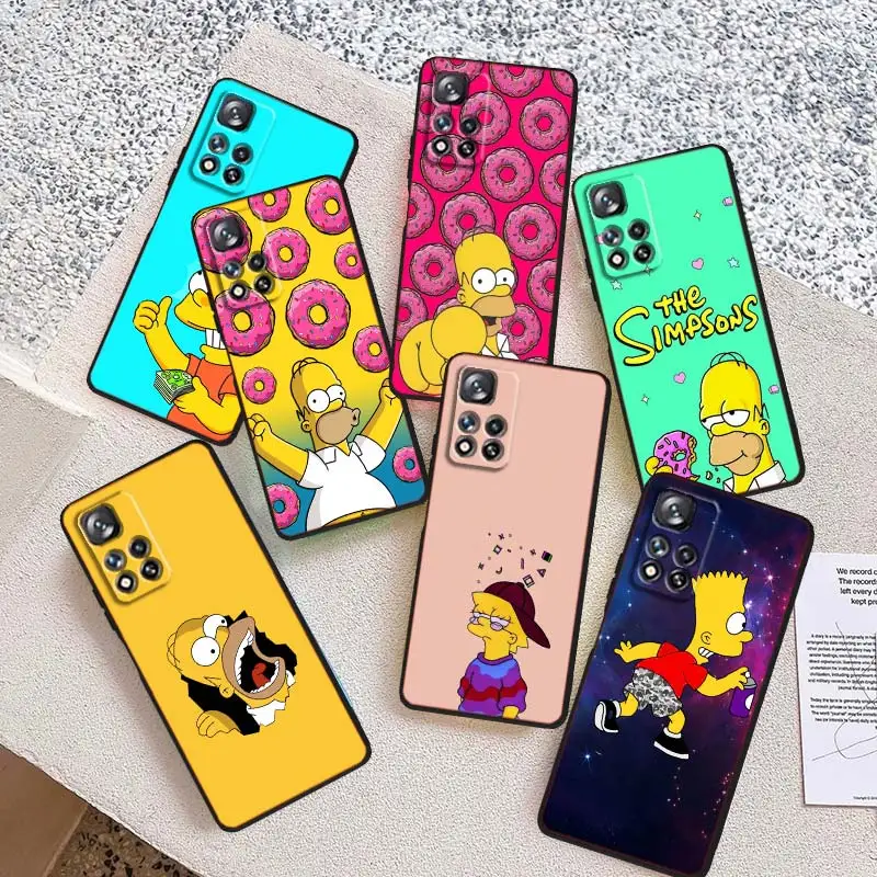 

Boy The Simpsons Family Phone Case For Xiaomi Redmi Note 12 11E 11S 11 11T 10 10S 9 9T 9S Pro Plus 5G Cover Black Funda