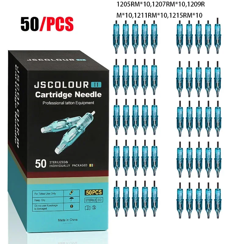 Тату-иглы 50 JSColour II-профессиональные одноразовые тату-иглы 0 35 мм RM * 10 4 типы
