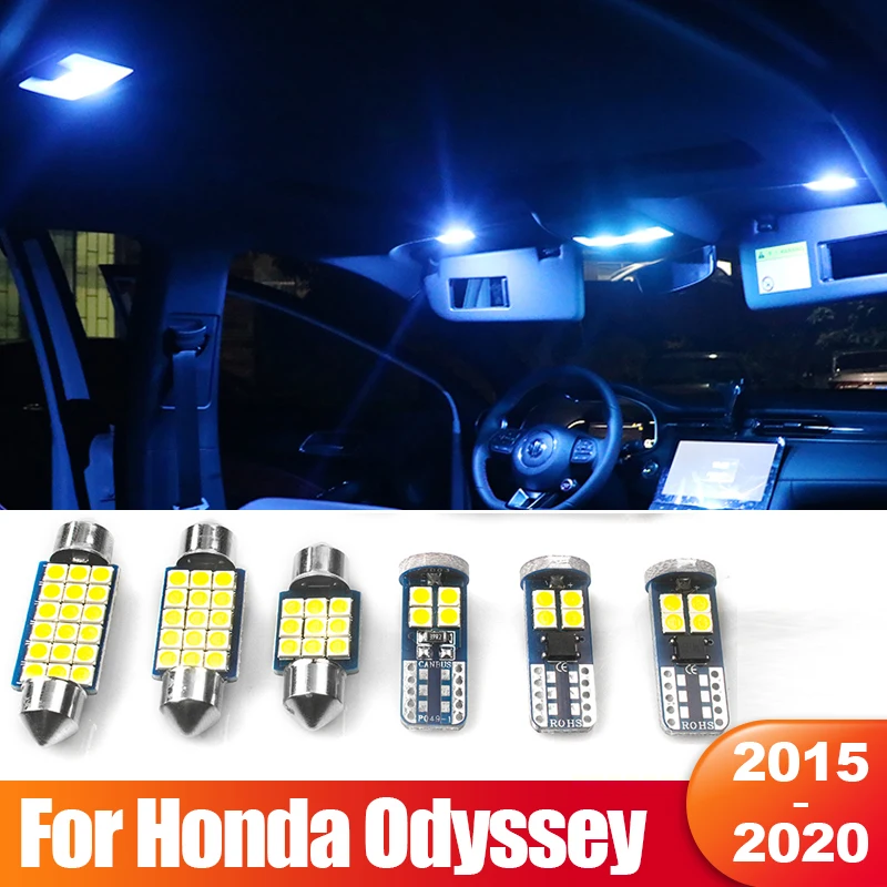 

For Honda Odyssey 2015 2016 2017 2018 2019 2020 6pcs Canbus Car LED Kit Interior Dome Reading Lights Trunk Light Accessories