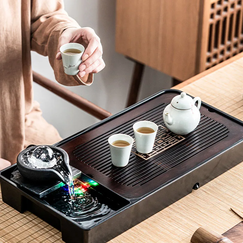 

Kung Fu Coffee Bamboo Tea Tray Plates Black Square Nordic Dinner Tea Tray Saucer Small Plateau De Service Office Accessories47