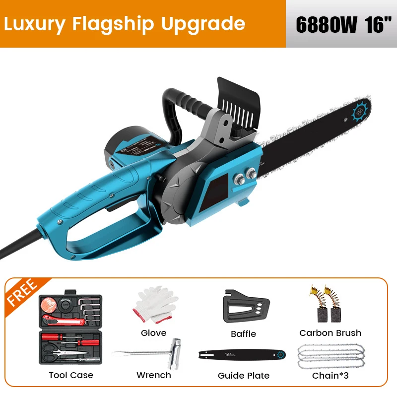 

1800W High-power Electric Chain Saw Handheld Woodworking Cutting Machine Small Household Wood Cutter Pruning Garden Power Tool