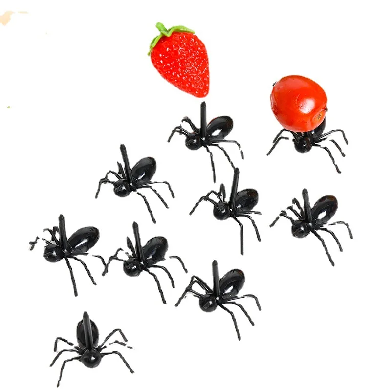 

12Pcs Ant Food Picks Fruit Toothpicks Dessert Forks Appetizer Snack Cake Dessert Cocktail Picks For Kids Party Kitchen Accessory