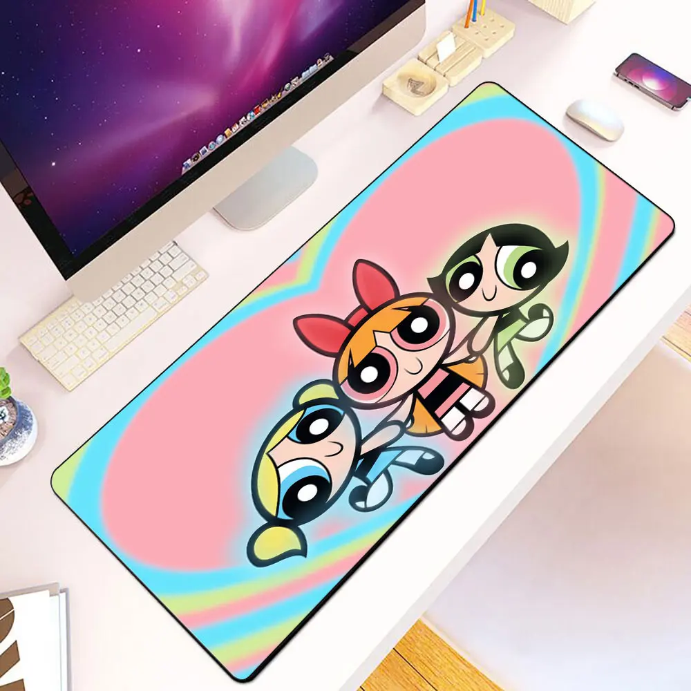 

Cute Girl PowerPuffs Mousepad HD Printing Computer Gamers Locking Edge Non-slip Mouse Pad XXL90x40cm Keyboard PC Desk Pad