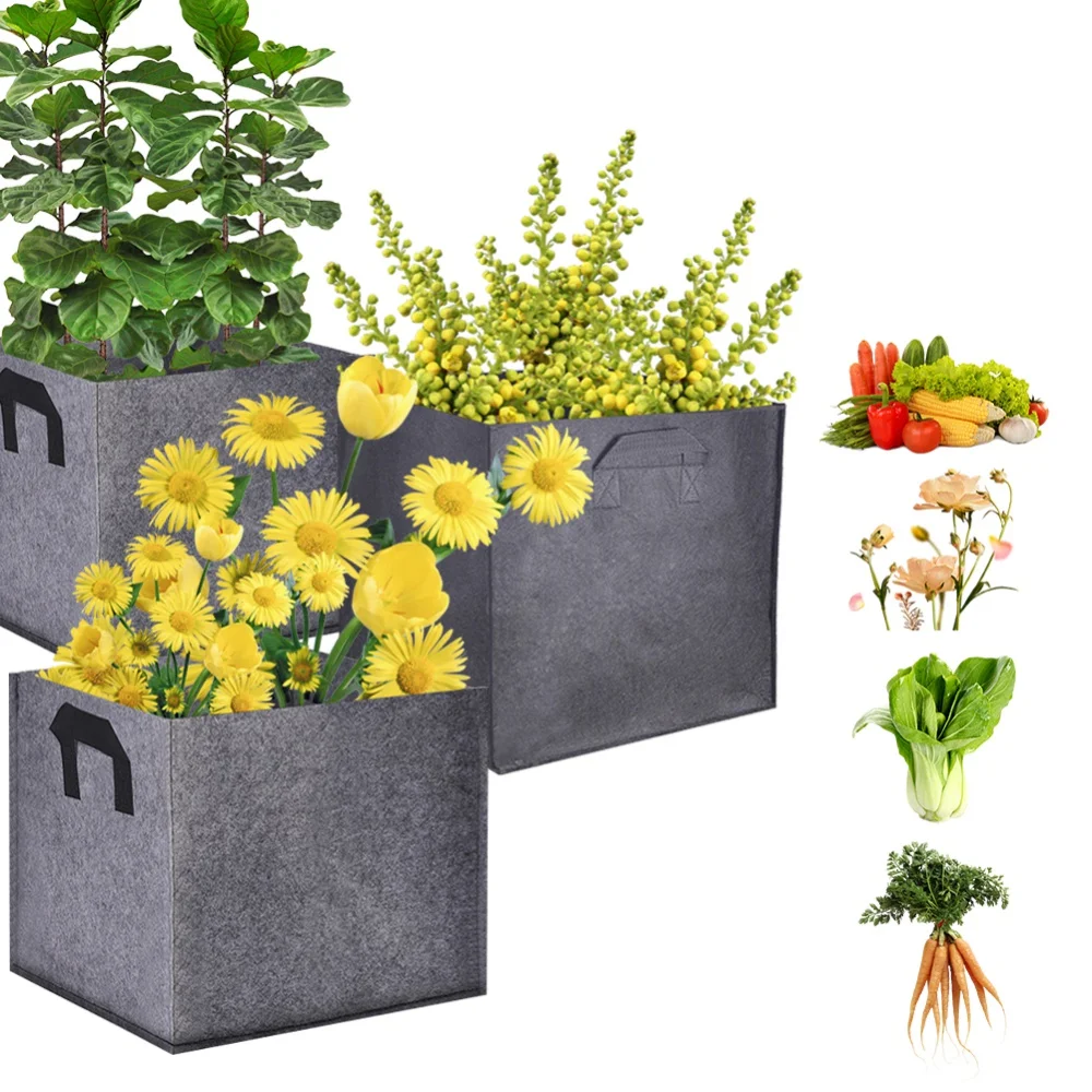 

Vegetable Grow Bags Aeration Fabric Pots with Handles for Flower Plant Raised Planting Garden Bed Potato Tomato Planter