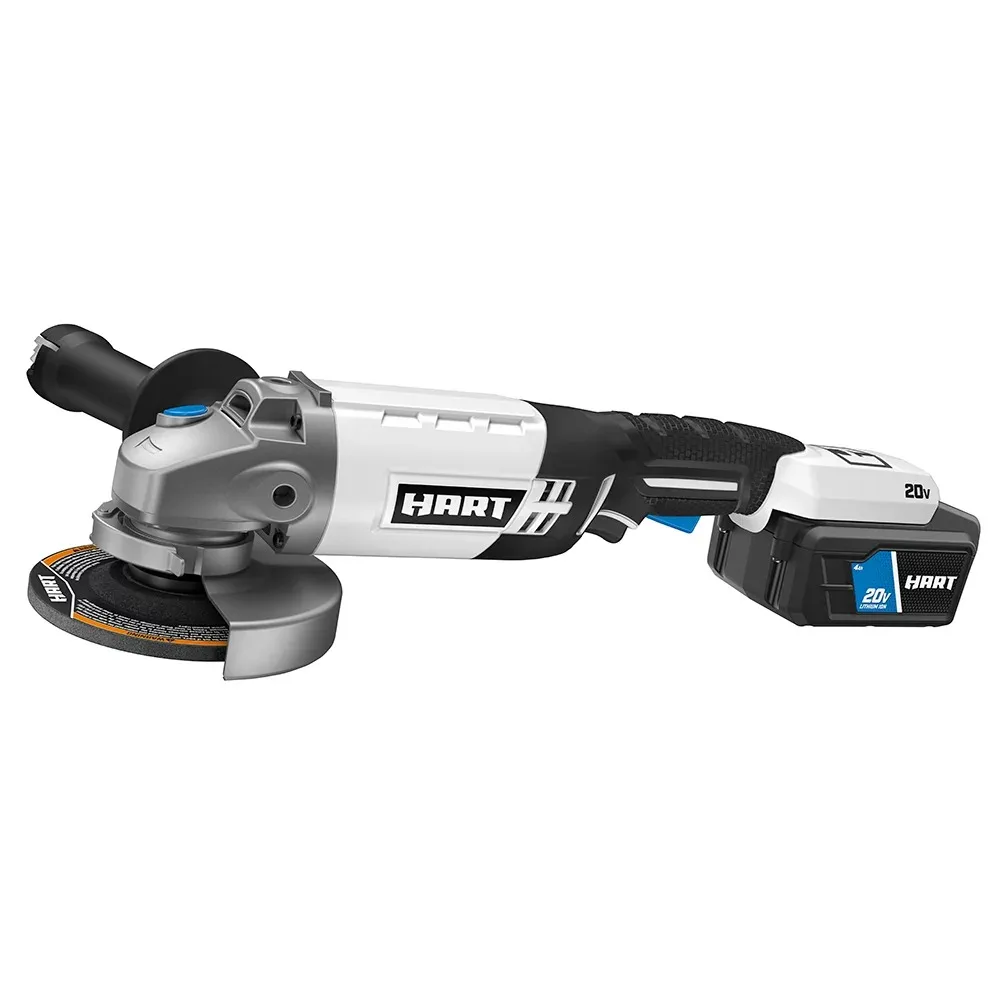 

HART 20-Volt Cordless 4 1/2-inch Angle Grinder Kit (1) 20-Volt 4.0Ah Lithium-Ion Battery sander power tools