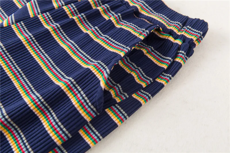 Simple Striped Fruit Pajamas Women's Spring Autumn Cotton Long Sleeve Pant Suit Korean Loose  Home Clothes Female Sleeping Set