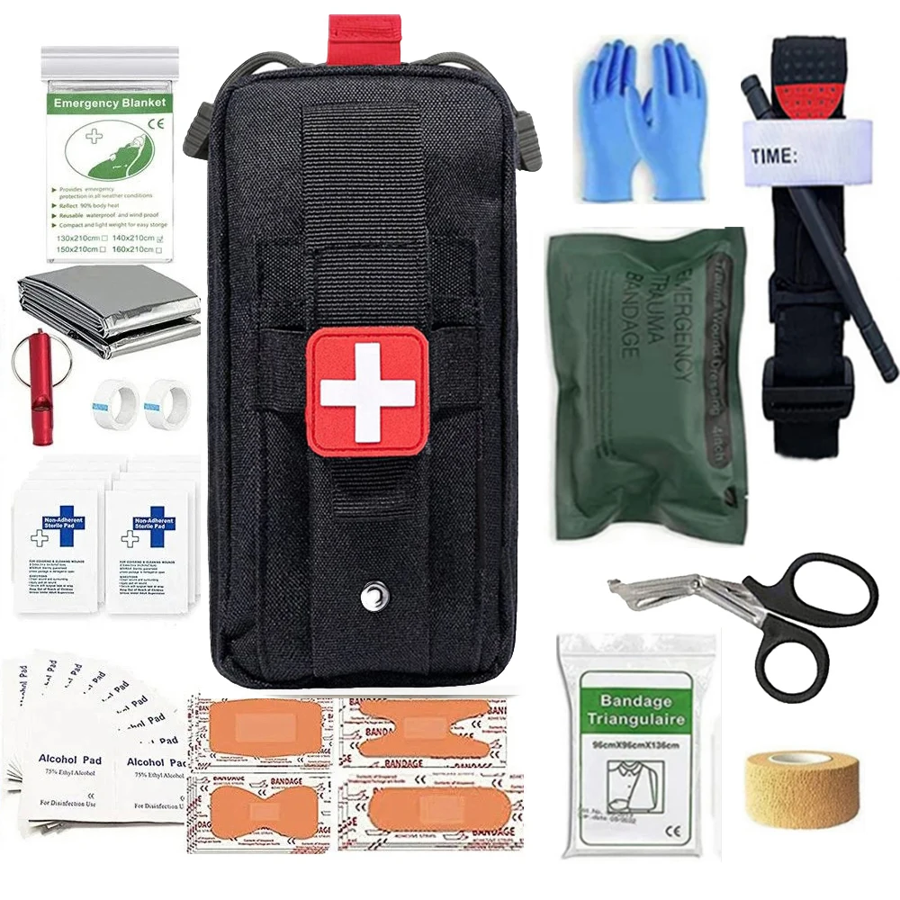 

Outdoor Survival First Aid Kit Molle Tactical Waist Bag Portable Trauma Hemostasis Medical Kit Disaster Adventure Survival Kit