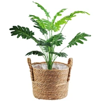 straw rattan flowerpot storage basket artificial plant potted floor to ceiling indoor home living room decoration
