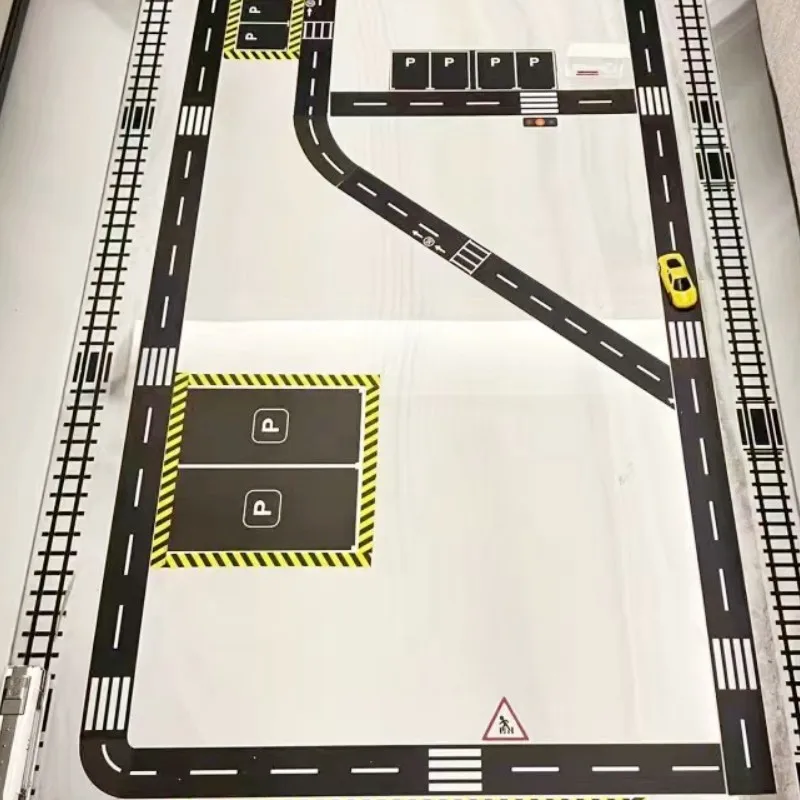 Креативные наклейки «сделай сам», дорожная лента, Детские знаки для изучения дороги, дорожный конус, безопасность, образование, украшение для дома, гоночные строительные знаки