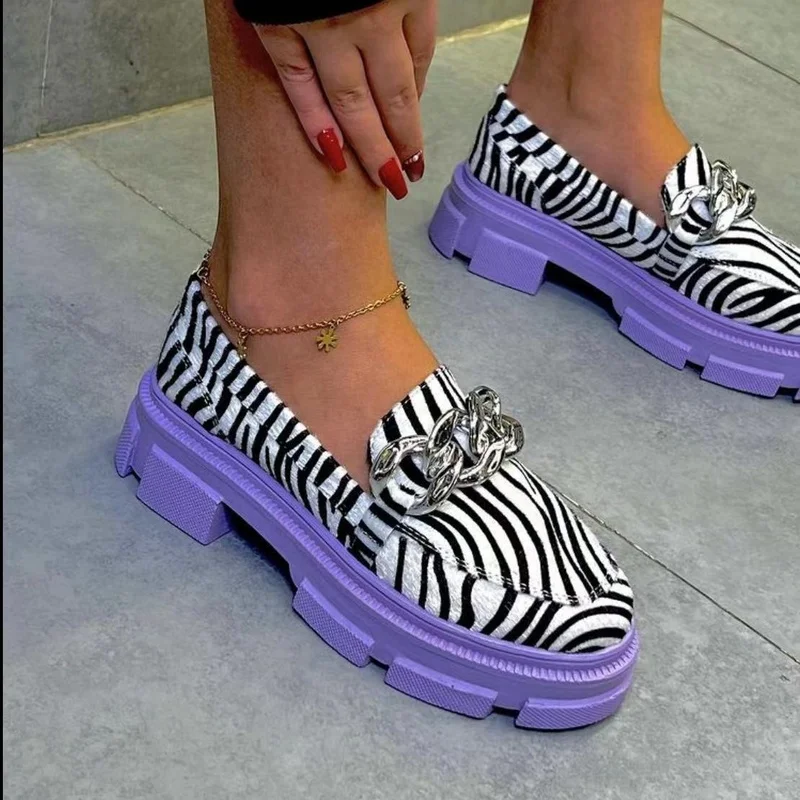 

2022 New Thick Sole Comfortable Women's Sports Shoes Fashion Casual Leopard Print Shoes Women's Vulcanized Shoes Loafers