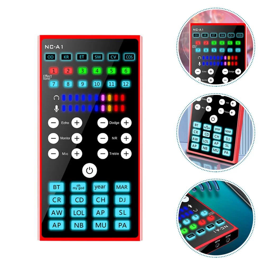 

A1 Mobile Phone Sound Card Voice Changing Device Audio Cards Live Streaming Metal Computer Tool