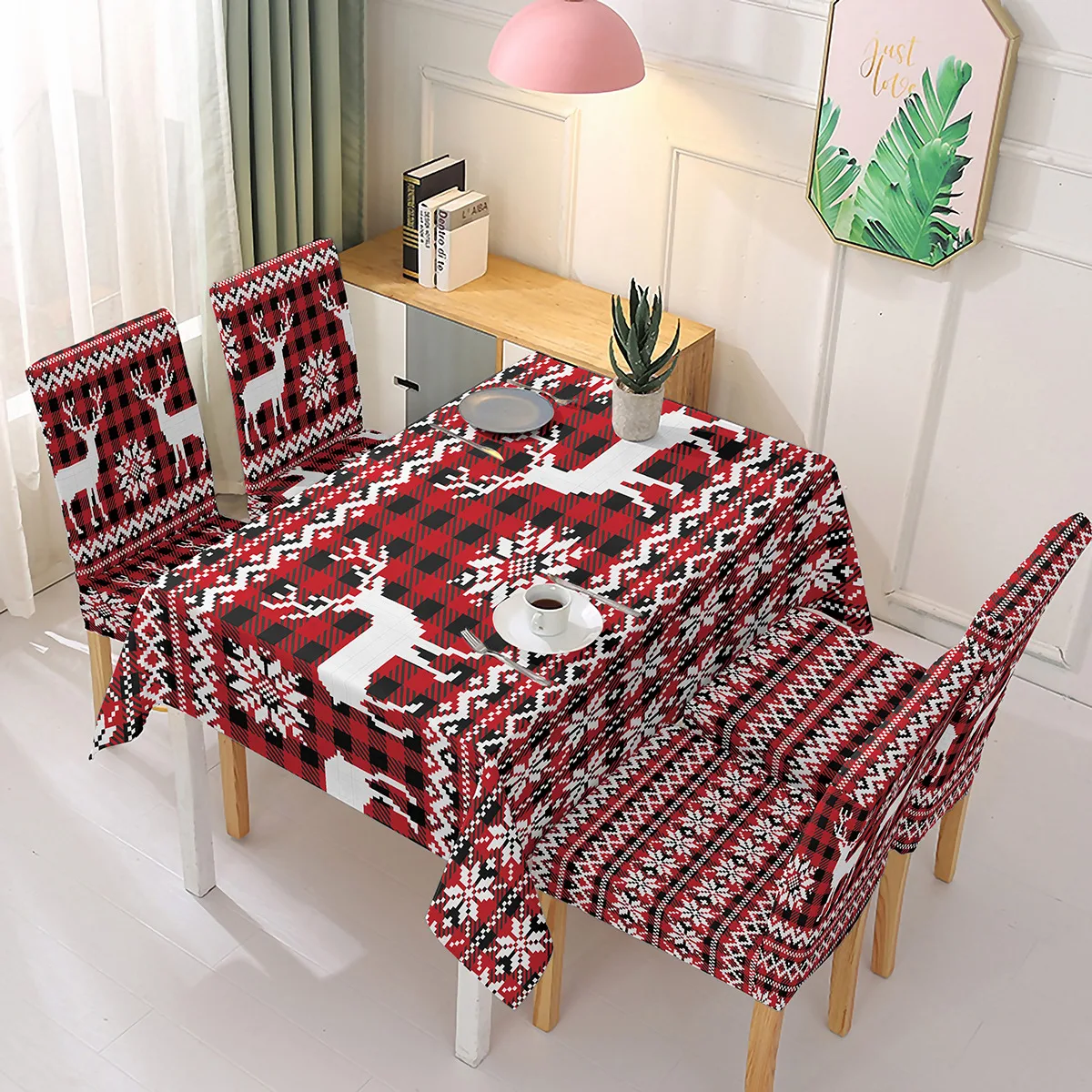 

Christmas Decoration Tablecloth Cartoon Pattern Table Cover Table Cover Waterproof Square Oxford Cloth Wedding Decor Manteles
