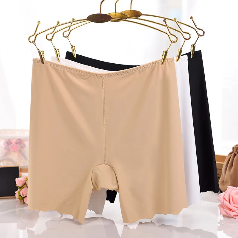 Summer High Waist Women's Skirt Ice Silk Breathable Underwear Shorts Boxer Panties Girls Safety Briefs Underpants Tights