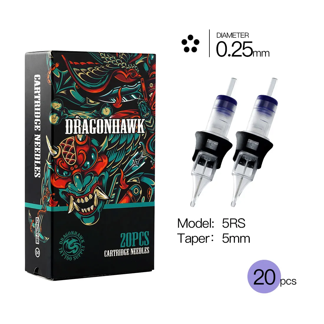 

Картридж для татуировок RS Dragonhawk, 0,25 мм, 20 шт.