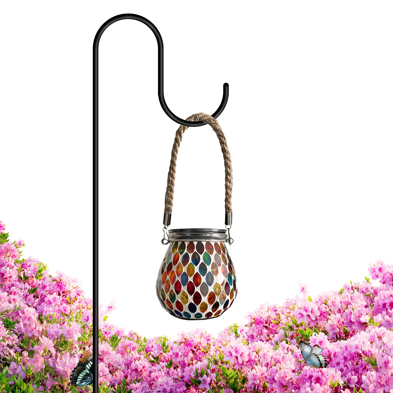 

Solar Glass Light Mosaicing Solar Lights Outdoor Decorative Lantern Outdoor Waterproof Decorative Night Lights For Patio Yard