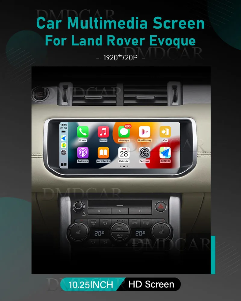 Android 14 для Land Rover Range Evoque LRX L538 Беспроводной Carplay Авто Автомобильный DVD