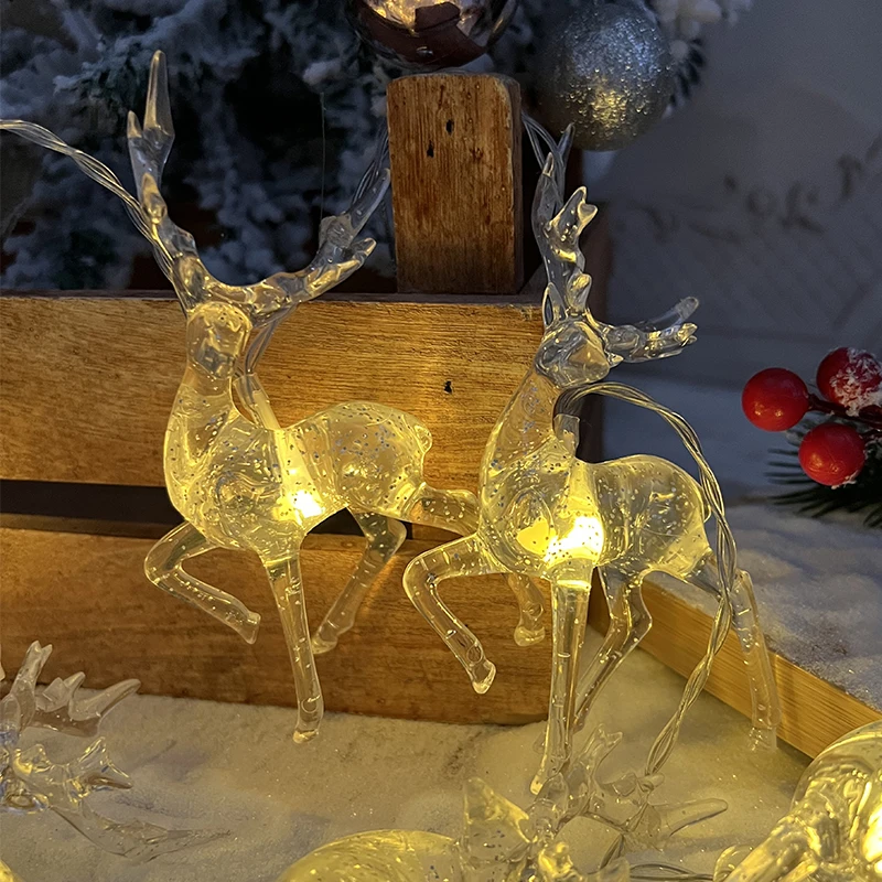

Светодиодная гирлянда с рождественским оленем, яркая сказочная гирлянда, украшения для рождественской елки, подарок на Рождество, декор дл...