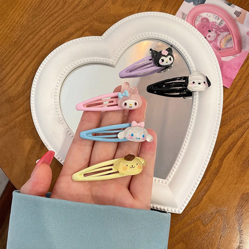 

Cartoon Sanrio My Melody Kuromi Cinnamoroll Two Transparent Bb Clips Student Bangs Colored Hairpins Girlfriends Gifts In Stock