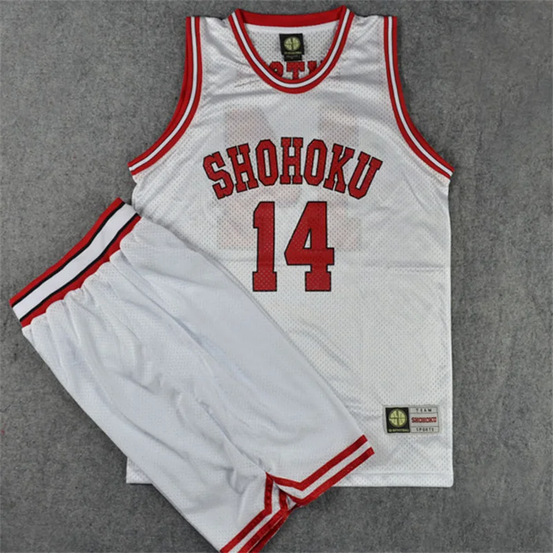 

White Anime Shohoku School Basketball Team Jersey 1-15 Cosplay Costume Hanamichi Sakuragi Mitsui Jersey Sports Uniform Sets