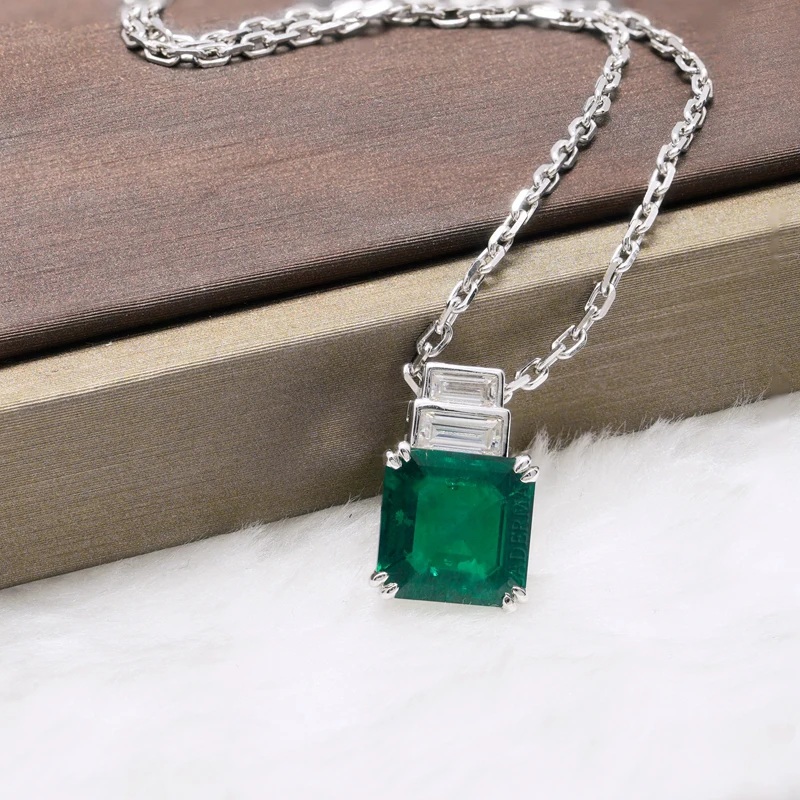 CADERMAY Muzo зеленые лабораторные Подвески с квадратным изумрудом для выращивания