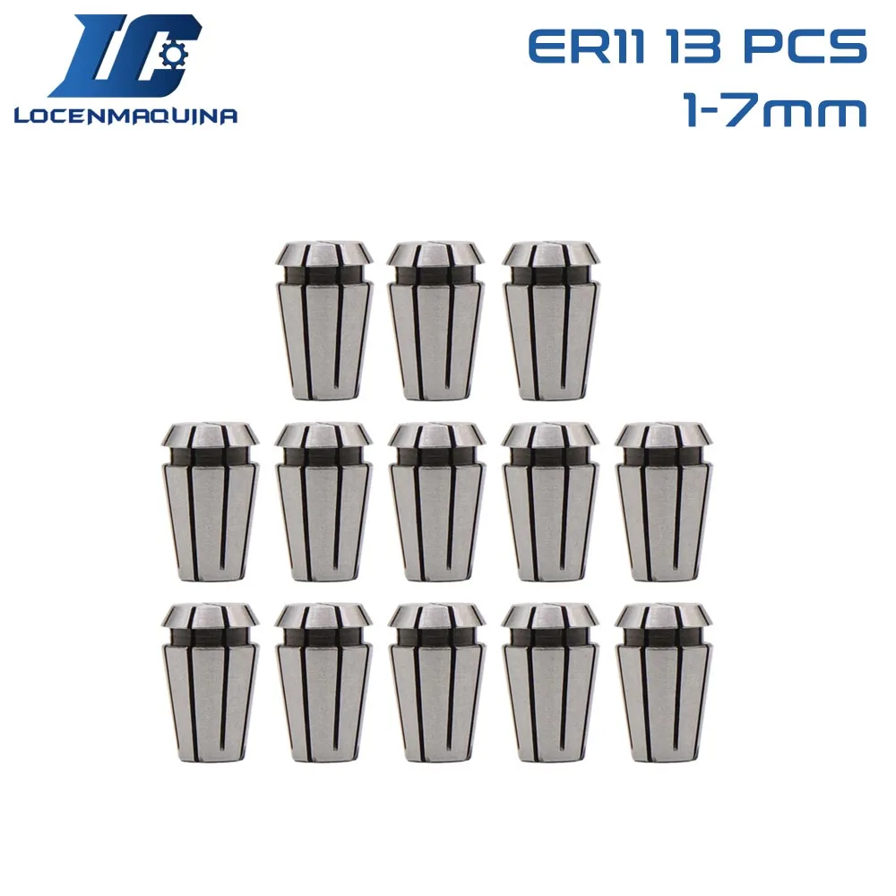 

13 pcs ER11 cnc spindle collet chuck(inner diameter from 1-7mm) er11 collet