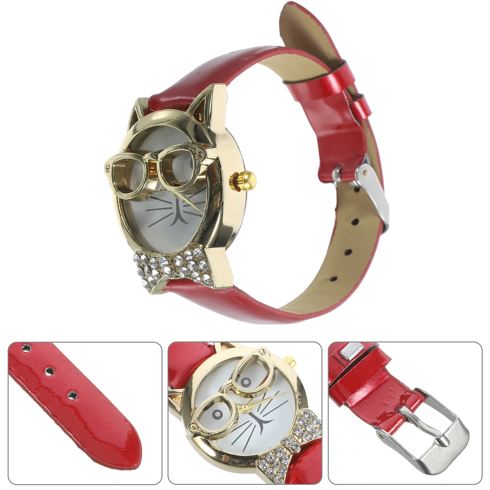 Наручные очки часы с изображением кота детский подарок наручные украшение