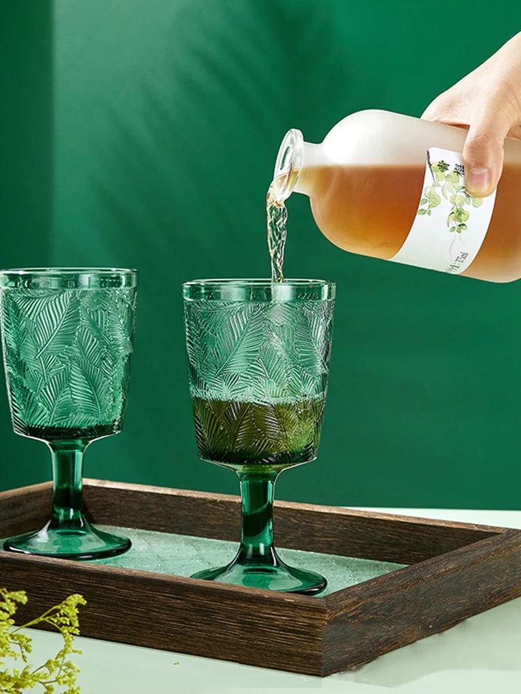 

European Style Coffee Cup Wine Cup Drinking Glass Juice Cocktail Dessert Mug Champagne Goblet Vintage Red Wine High Legged Cup