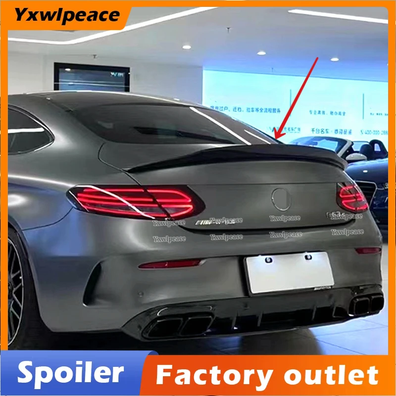 

C Class 2Doors PSM Style Real Carbon Fiber/ABS Rear Trunk Lip Spoiler For Mercedes Benz W205 Coupe 2015+ C63 AMG C200 C250 C350