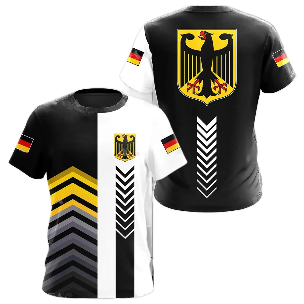 

Men's T-shirt German National Emblem 3D Printing Summer Fashion O-Neck Pullover Casual Short Sleeve T-shirt Men's Plus Size T-sh