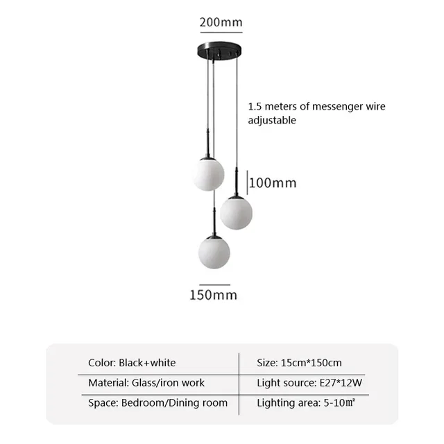 

Подвесной стеклянный светильник QINGYUNKE
