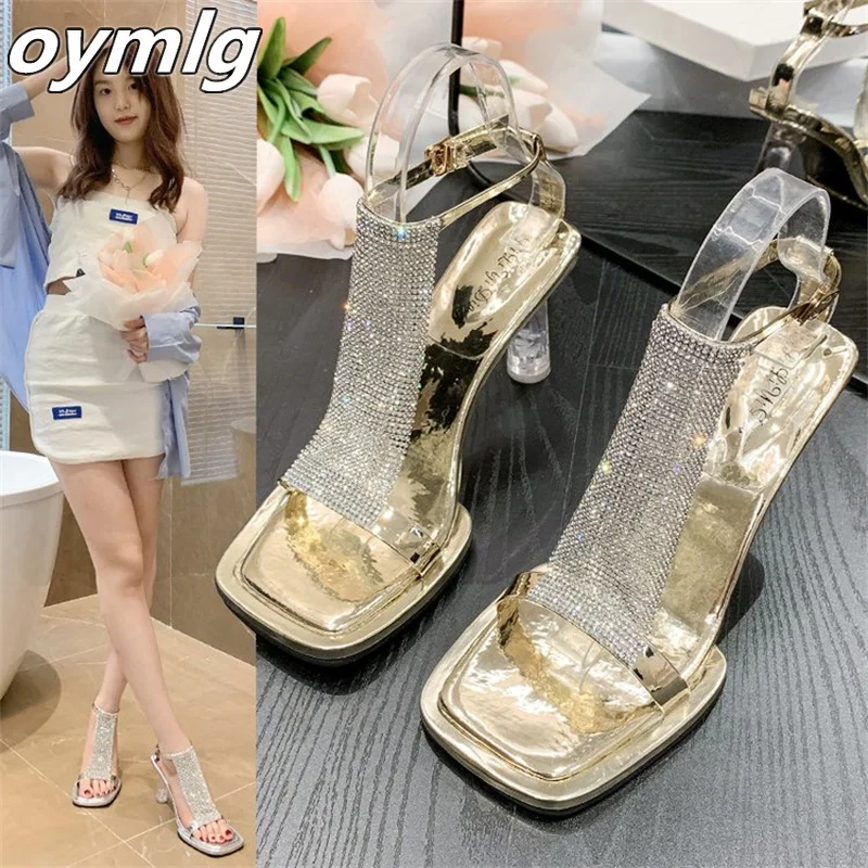 

Fashion temperament sandals 2022 summer new women's shoes rhinestone stiletto open toe sexy high heel sandals designer sandals